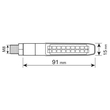 ΦΛΑΣ MOTO ΠΙΣΩ 12V SMD LED ΜΑΥΡΟ 3 ΧΡΗΣΕΩΝ (ΘΕΣΕΩΣ /ΦΛΑΣ/ΣΤΟΠ) 91x15mm  LAMPA  - 2 TEM.