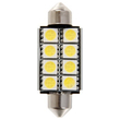 ΛΑΜΠΑΚΙΑ ΜΕ 8 WARNING LED 39MM ΛΕΥΚΑ