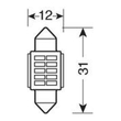 ΛΑΜΠΑΚΙ ΠΛΑΦΟΝΙΕΡΑΣ 12V 12x31mm 150lm ΛΕΥΚΟ MEGA-LED10 (ΔΙΠΛΗΣ ΠΟΛΙΚΟΤΗΤΑΣ- CAN-BUS) BLISTER 1ΤΕΜ.