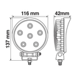 ΠΡΟΒΟΛΕΑΣ ΕΡΓΑΣΙΑΣ ΣΤΡΟΓΓΥΛΟΣ  WL-16 - 6 LED 18W 10-30V (137x116x42 mm) BASIC LINE - 1 ΤΕΜ.