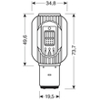 S2 9-32V 35/35W BA20d 2SMDx12chips 680lm (ΔΙΠΛΗΣ ΠΟΛΙΚΟΤΗΤΑΣ- CAN-BUS) MEGA LED 1ΤΕΜ. ΚΟΥΤΙ