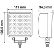 ΠΡΟΒΟΛΕΑΣ ΕΡΓΑΣΙΑ ΤΕΤΡΑΓΩΝΟΣ WL-27 30LED 30W 2.400lm 10-30V 136,5x111x34,8mm ΦΩΣ ΔΙΑΘΛΑΣΗΣ 1ΤΕΜ.