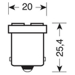 P21W BA15s 24V 4SMDx1CHIP LED 30lm ΚΟΚΚΙΝΟ ΚΟΥΤΙ LAMPA - 20 ΤΕΜ.