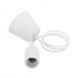 Λευκό Κρεμαστό Φωτιστικό Οροφής Σιλικόνης με Υφασμάτινο Καλώδιο 1 Μέτρο E27 GloboStar White 91001