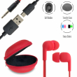 Stereo Hi-Fi Earphones Red+ Θήκη + Usb to Micro