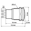 ΔΙΑΚΟΠΤΗΣ ΜΠΟΥΤΟΝ (BUTTON) 12/24V 5Amax 5PIN IP65 ON/OFF ME LED ΠΡΑΣΙΝΟ ΑΝΟΞΕΙΔΩΤΟ ΑΤΣΑΛΙ LAMPA - 1 TEM.