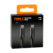 ΚΑΛΩΔΙΟ ΦΟΡΤΙΣΗΣ USB TYPE C > TYPE C 3000mA/60W (PD POWER DELIVERY) ΣΙΛΙΚΟΝΗΣ ΜΑΥΡΟ 60cm OPTILINE​​ LAMPA - 1 TEM.