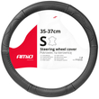 ΚΑΛΥΜΜΑ ΤΙΜΟΝΙΟΥ ΑΠΟ ΤΕΧΝΟΔΕΡΜΑ 35-37CM SWC-49-S ΣΕ ΜΑΥΡΟ ΧΡΩΜΑ ΜΕ ΜΑΥΡΕΣ ΡΑΦΕΣ AMIO - 1 ΤΕΜ.