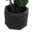 GloboStar® Artificial Garden GENOVA 20726 Επιδαπέδιο Πολυεστερικό Τσιμεντένιο Κασπώ Γλάστρα - Flower Pot Μαύρο Φ40 x Υ30cm