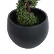GloboStar® Artificial Garden VITORIA 20701 Διακοσμητικό Πολυεστερικό Τσιμεντένιο Κασπώ Γλάστρα - Flower Pot Μαύρο Φ55 x Υ40cm