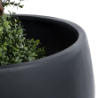 GloboStar® Artificial Garden VITORIA 20701 Διακοσμητικό Πολυεστερικό Τσιμεντένιο Κασπώ Γλάστρα - Flower Pot Μαύρο Φ55 x Υ40cm