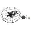 GloboStar® HELIX 01164 Vintage Industrial Κρεμαστό Φωτιστικό Οροφής Πολύφωτο Μαύρο Μεταλλικό Πλέγμα Φ46 x Y13cm