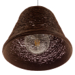 GloboStar® PLAYROOM 01333 Vintage Κρεμαστό Φωτιστικό Οροφής Μονόφωτο 1 x E27 Καφέ Σκούρο Ξύλινο Ψάθινο Rattan Φ32 x Υ27cm