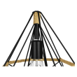 GloboStar® FLUTED 01421 Vintage Κρεμαστό Φωτιστικό Οροφής Μονόφωτο 1 x E27 Μαύρο Μεταλλικό με Μπεζ Σχοινί Φ25 x Υ24cm