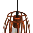 GloboStar® ZEBRA 01639 Vintage Industrial Κρεμαστό Φωτιστικό Οροφής Μονόφωτο Καφέ Σκουριά Μεταλλικό Πλέγμα Φ15 x Υ25cm