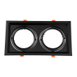 GloboStar® 77855 Χωνευτή Τετράγωνη Διπλή Βάση για Spot AR111 Μαύρη Κινούμενη σε 2 Άξονες M33.5 x Π17.5 x Y5.5cm