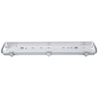 GloboStar® 90611 60cm Tri-Proof Πλαστικό PC Σκαφάκι με Μεταλλικά Clips για 2 x Λάμπες T8 Τύπου Φθορίου LED Τροφοδοσίας Ενός Άκρου Αδιάβροχο IP65