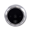 GloboStar® 86067 Επαναφορτιζόμενη Ψηφιακή Έξυπνη Camera Εξώπορτας 90° Μοιρών με Έγχρωμη Οθόνη 2.8 Inches - USB - Νυχτερινή Όραση με LED IR - Κουδούνι - Ασημί
