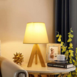 20206009 - LEY - Modern Style - Φωτιστικό Επιτραπέζιο/Πορτατίφ/Λαμπατέρ - Μονόφωτο - 1xE27 - Ξύλινο - Μπεζ - Καπέλο - Φ20 x Υ35cm