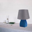 20226046 - WIKUS - Modern Style - Φωτιστικό Επιτραπέζιο/Πορτατίφ/Λαμπατέρ - Μονόφωτο - 1xE14 - Ξύλινο - Μπλε με Γκρί - Καπέλο - Φ20 x Υ27cm