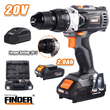 Δραπανοκατσάβιδο μπαταρίας Li-ion - 20V - Finder - 197352