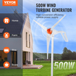 VEVOR 500W Ανεμογεννήτρια 12V 3-Blade Ανεμογεννήτρια με Ανεμόμετρο