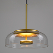 GloboStar® CHARLOTTE 00742 Μοντέρνο Κρεμαστό Φωτιστικό Καμπάνα CREE LED 5W 500lm 180° AC 85-265V IP20 Θερμό Λευκό 2700K Διάφανο Γυαλί με Χρυσό Μέταλλο - Μ23 x Π23 x Υ23cm - 2 Xρόνια Εγγύηση