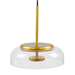 GloboStar® CHARLOTTE 00742 Μοντέρνο Κρεμαστό Φωτιστικό Καμπάνα CREE LED 5W 500lm 180° AC 85-265V IP20 Θερμό Λευκό 2700K Διάφανο Γυαλί με Χρυσό Μέταλλο - Μ23 x Π23 x Υ23cm - 2 Xρόνια Εγγύηση
