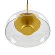 GloboStar® CHARLOTTE 00742 Μοντέρνο Κρεμαστό Φωτιστικό Καμπάνα CREE LED 5W 500lm 180° AC 85-265V IP20 Θερμό Λευκό 2700K Διάφανο Γυαλί με Χρυσό Μέταλλο - Μ23 x Π23 x Υ23cm - 2 Xρόνια Εγγύηση