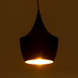 GloboStar® SHANGHAI 01025-A Μοντέρνο Κρεμαστό Φωτιστικό Καμπάνα Μονόφωτο 1 x E27 IP20 Μαύρο & Χρυσό Μέταλλο - Μ24 x Π24 x Υ30cm