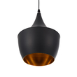 GloboStar® SHANGHAI 01025-A Μοντέρνο Κρεμαστό Φωτιστικό Καμπάνα Μονόφωτο 1 x E27 IP20 Μαύρο & Χρυσό Μέταλλο - Μ24 x Π24 x Υ30cm