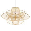 GloboStar® BALI 01758 Boho Κρεμαστό Φωτιστικό Πλέγμα Μονόφωτο 1 x E27 IP20 Μπεζ Ξύλο - Μ100 x Π100 x Υ60cm