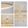 GloboStar® BALI 01758 Boho Κρεμαστό Φωτιστικό Πλέγμα Μονόφωτο 1 x E27 IP20 Μπεζ Ξύλο - Μ100 x Π100 x Υ60cm