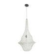 GloboStar® KENTUCKY 01874 Vintage Κρεμαστό Φωτιστικό Πλέγμα Μονόφωτο 1 x E27 IP20 Μπεζ Μέταλλο - Μ50 x Π50 x Υ90cm
