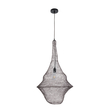 GloboStar® KENTUCKY 01875 Vintage Κρεμαστό Φωτιστικό Πλέγμα Μονόφωτο 1 x E27 IP20 Καφέ Μέταλλο - Μ50 x Π50 x Υ90cm