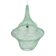 GloboStar® KENTUCKY 01876 Vintage Κρεμαστό Φωτιστικό Πλέγμα Μονόφωτο 1 x E27 IP20 Τιρκουάζ Μέταλλο - Μ50 x Π50 x Υ90cm