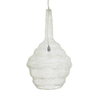 GloboStar® KENTUCKY 01883 Vintage Κρεμαστό Φωτιστικό Πλέγμα Μονόφωτο 1 x E27 IP20 Μπεζ Μέταλλο - Μ60 x Π60 x Υ90cm