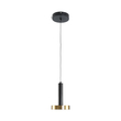GLOBOSTAR® ZANE 60933 Κρεμαστό Φωτιστικό Design LED CCT 18W 2016lm 120° AC 220-240V IP20 - Εναλλαγή Φωτισμού μέσω Τηλεχειριστηρίου All In One Ψυχρό 6000k+Φυσικό 4500k+Θερμό 2700k Dimmable - Φ15 x Υ20cm - Μαύρο & Χρυσό - 3 Χρόνια Εγγύηση