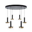 GLOBOSTAR® ZANE 60935 Κρεμαστό Φωτιστικό Design LED CCT 100W 11200lm 120° AC 220-240V IP20 - Εναλλαγή Φωτισμού μέσω Τηλεχειριστηρίου All In One Ψυχρό 6000k+Φυσικό 4500k+Θερμό 2700k Dimmable - Φ80 x Υ20cm - Μαύρο & Χρυσό - 3 Χρόνια Εγγύηση