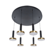 GLOBOSTAR® ZANE 60935 Κρεμαστό Φωτιστικό Design LED CCT 100W 11200lm 120° AC 220-240V IP20 - Εναλλαγή Φωτισμού μέσω Τηλεχειριστηρίου All In One Ψυχρό 6000k+Φυσικό 4500k+Θερμό 2700k Dimmable - Φ80 x Υ20cm - Μαύρο & Χρυσό - 3 Χρόνια Εγγύηση