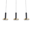 GLOBOSTAR® ZANE 60936 Κρεμαστό Φωτιστικό Design LED CCT 54W 6048lm 120° AC 220-240V IP20 - Εναλλαγή Φωτισμού μέσω Τηλεχειριστηρίου All In One Ψυχρό 6000k+Φυσικό 4500k+Θερμό 2700k Dimmable - Μ80 x Π15 x Υ20cm - Μαύρο & Χρυσό - 3 Χρόνια Εγγύηση