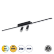 GLOBOSTAR® BARETTI 61226 Φωτιστικό Οροφής Linear Design LED CCT με Κινούμενα Σποτ LED Downlight 24W 2688lm 160° & 45° AC 220-240V IP20  - Εναλλαγή Φωτισμού μέσω Διακόπτη On/Off All In One Ψυχρό 6000k+Φυσικό 4500k+Θερμό 2700k - Μ80 x Π5.5 x Υ5 cm - Μαύρο - 3 Χρόνια Εγγύηση