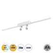 GLOBOSTAR® BARETTI 61227 Φωτιστικό Οροφής Linear Design LED CCT με Κινούμενα Σποτ LED Downlight 24W 2688lm 160° & 45° AC 220-240V IP20  - Εναλλαγή Φωτισμού μέσω Διακόπτη On/Off All In One Ψυχρό 6000k+Φυσικό 4500k+Θερμό 2700k - Μ80 x Π5.5 x Υ5 cm - Λευκό - 3 Χρόνια Εγγύηση