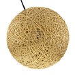 GloboStar® OCEANA 01336 Boho Επιτραπέζιο Φωτιστικό Πορτατίφ Μονόφωτο Μπεζ Ξύλινο Ψάθινο Rattan Φ20 x Υ22cm