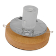 GloboStar® OCEANA 01417 Boho Επιτραπέζιο Φωτιστικό Πορτατίφ Μονόφωτο Λευκό Ξύλινο Ψάθινο Rattan Φ20 x Υ22cm