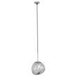 GloboStar® DIXAR 01460 Μοντέρνο Κρεμαστό Φωτιστικό Μπάλα Μονόφωτο 1 x E27 IP20 Ασημί Γυαλί - Μ28 x Π28 x Υ40cm