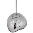 GloboStar® DIXAR 01460 Μοντέρνο Κρεμαστό Φωτιστικό Μπάλα Μονόφωτο 1 x E27 IP20 Ασημί Γυαλί - Μ28 x Π28 x Υ40cm
