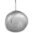 GloboStar® DIXAR 01460 Μοντέρνο Κρεμαστό Φωτιστικό Μπάλα Μονόφωτο 1 x E27 IP20 Ασημί Γυαλί - Μ28 x Π28 x Υ40cm