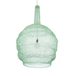 GloboStar® KENTUCKY 01888 Vintage Κρεμαστό Φωτιστικό Πλέγμα Μονόφωτο 1 x E27 IP20 Τιρκουάζ Μέταλλο - Μ90 x Π90 x Υ150cm