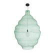 GloboStar® KENTUCKY 01903 Vintage Κρεμαστό Φωτιστικό Πλέγμα Μονόφωτο 1 x E27 IP20 Τιρκουάζ Μέταλλο - Μ80 x Π80 x Y110cm